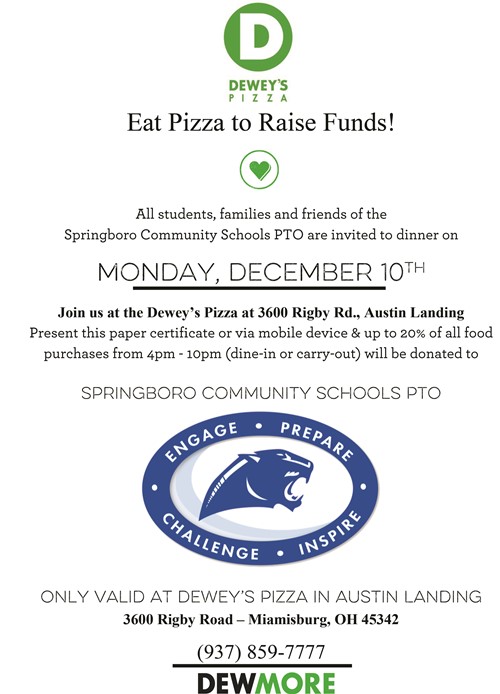 Springboro Schools' PTO - Eat Pizza to Raise Funds