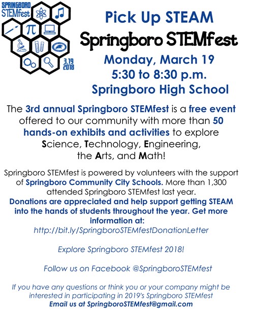Springboro STEMfest (2018) Flyer