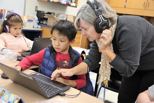 Dennis Elementary Teacher with Student