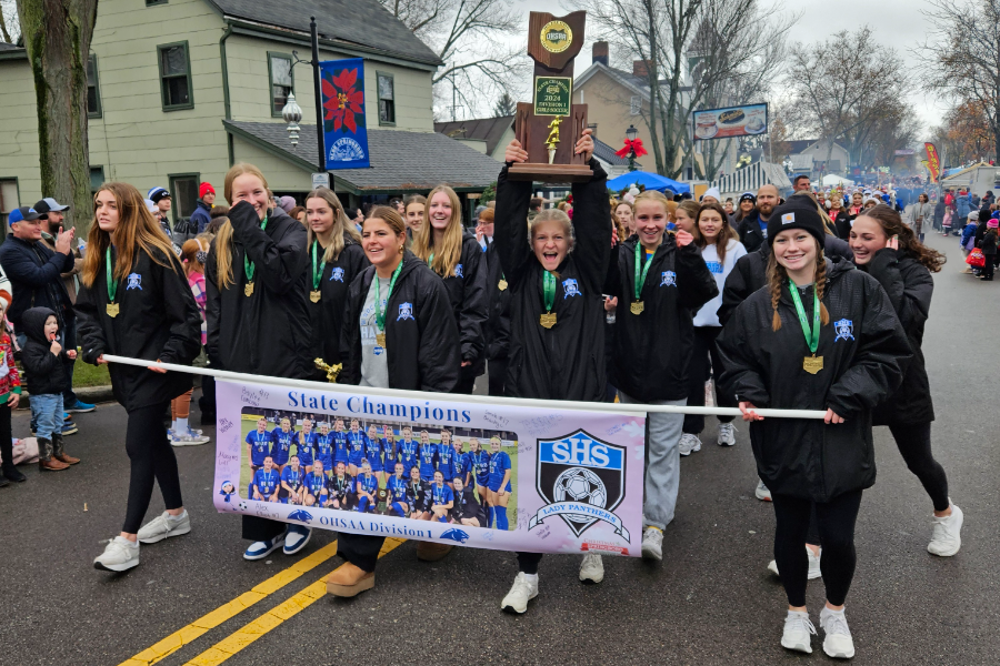 SHS Girls' Soccer at Christmas in Springboro Parade